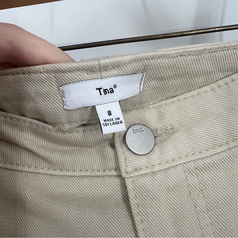 TNA from Aritzia Cream High Waisted Carpenter Twill Pants - Picture 6 of 9